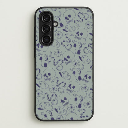 Blue Snakes And Skulls - Western   - Western Phone Case for Galaxy A16