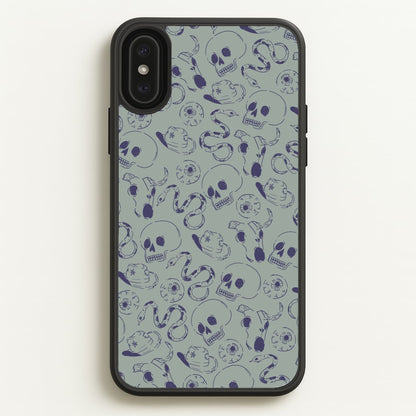 Blue Snakes And Skulls - Western   - Western Phone Case for iPhone XS Max