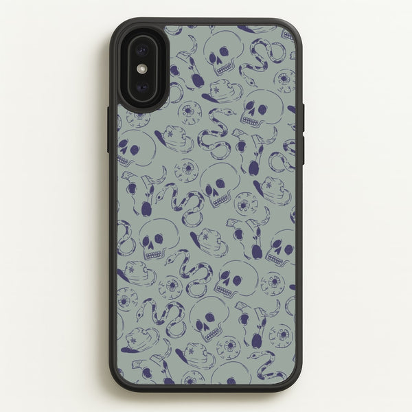 Blue Snakes And Skulls - Western   - Western Phone Case for iPhone XS Max