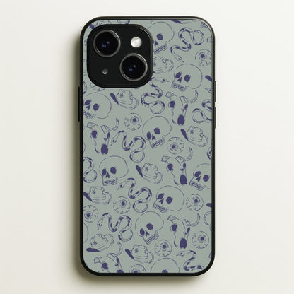 Blue Snakes And Skulls - Western   - Western Phone Case for iPhone 15