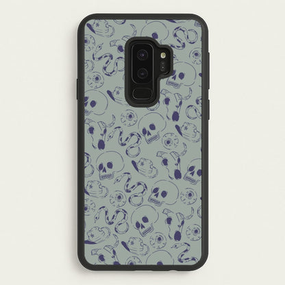Blue Snakes And Skulls - Western   - Western Phone Case for Galaxy S9 Plus
