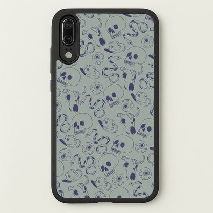 Blue Snakes And Skulls - Western   - Western Phone Case for Huawei P20