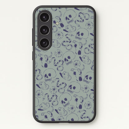 Blue Snakes And Skulls - Western   - Western Phone Case for Galaxy S24 Plus