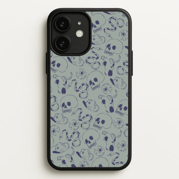 Blue Snakes And Skulls - Western   - Western Phone Case for iPhone 11