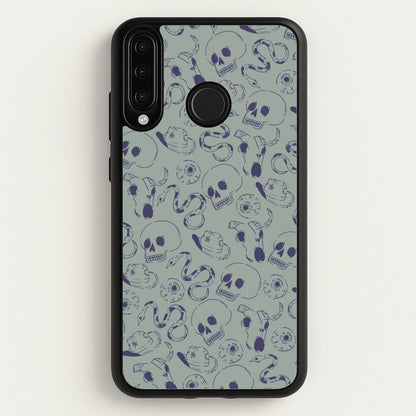 Blue Snakes And Skulls - Western   - Western Phone Case for Huawei P30 Lite