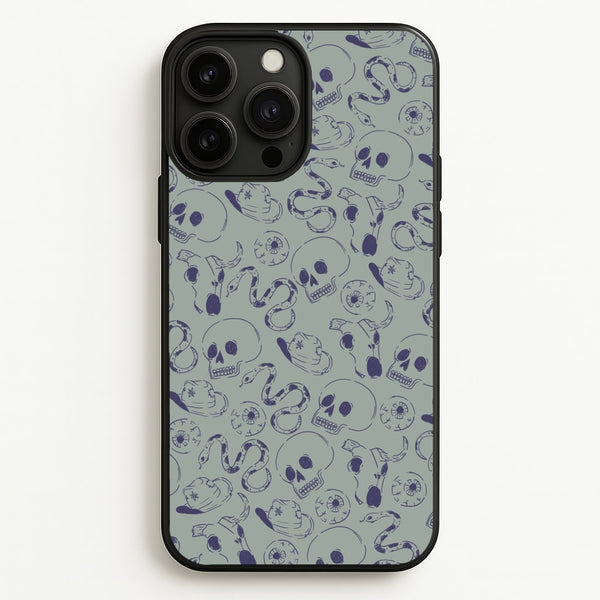 Blue Snakes And Skulls - Western   - Western Phone Case for iPhone 13 Pro Max