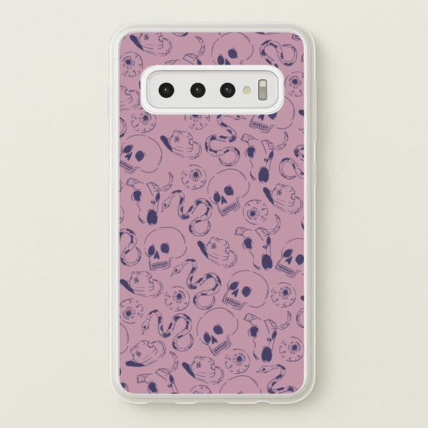 Purple Snakes And Skulls - Western   - Western Phone Case for Galaxy S10 Plus