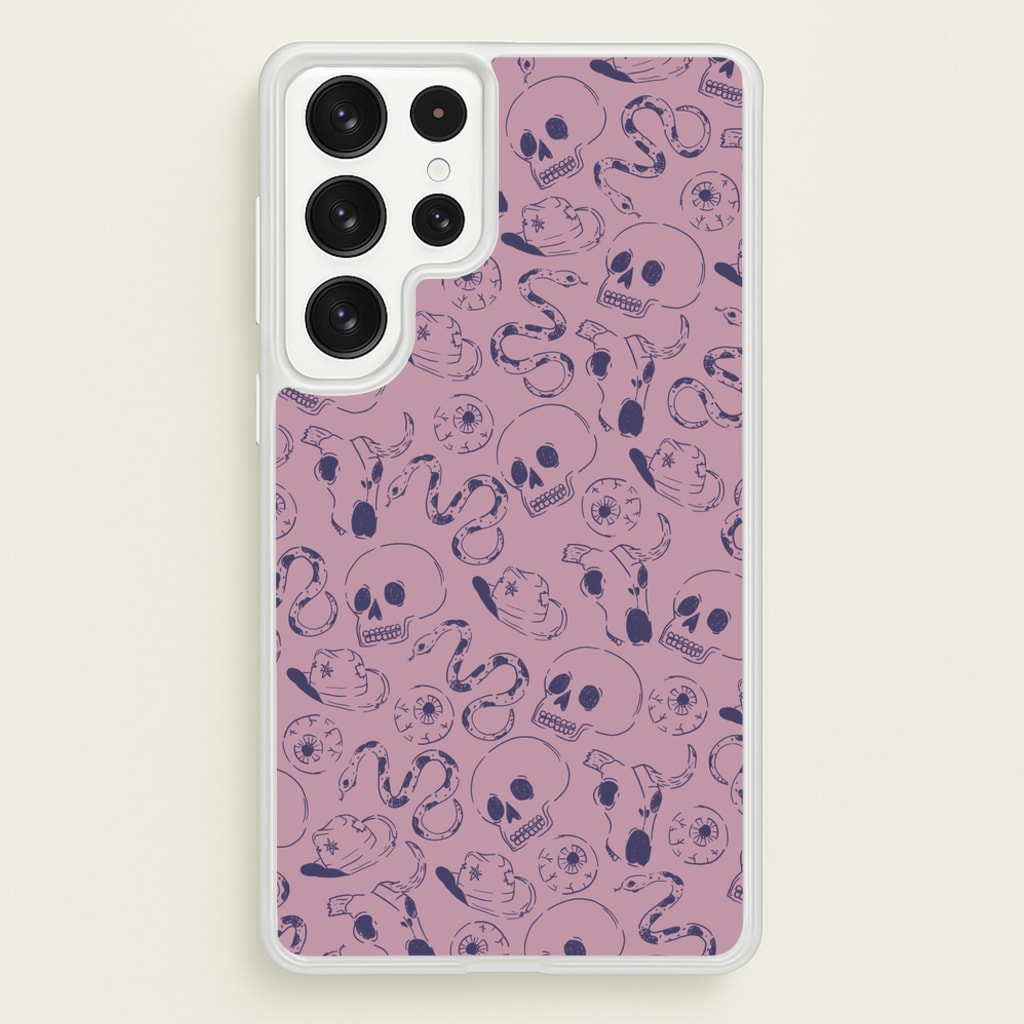 Purple Snakes And Skulls - Western   - Western Phone Case for Galaxy S22 Ultra
