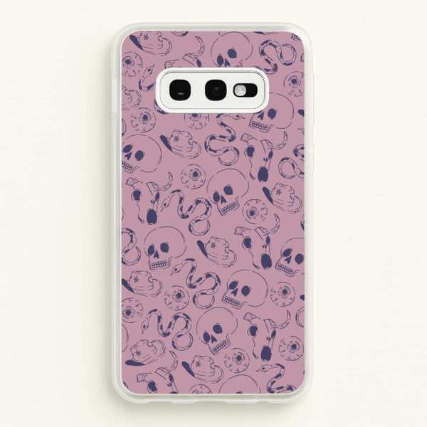 Purple Snakes And Skulls - Western   - Western Phone Case for Galaxy S10e
