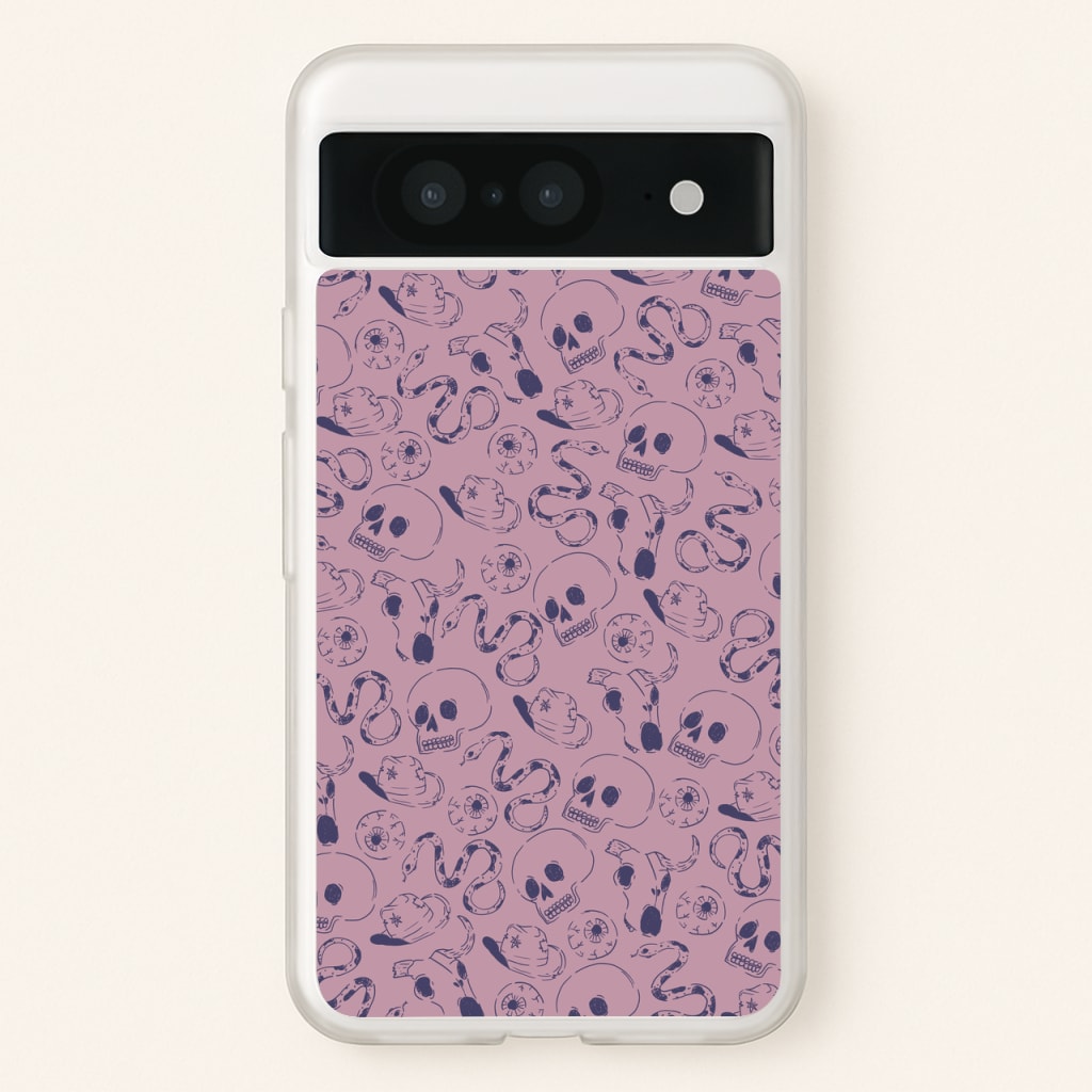 Purple Snakes And Skulls - Western   - Western Phone Case for Google Pixel 8