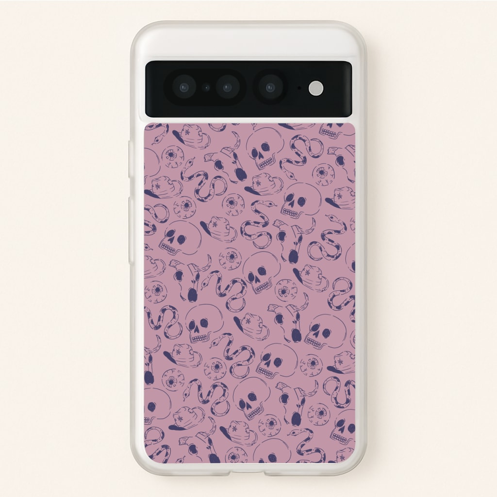 Purple Snakes And Skulls - Western   - Western Phone Case for Google Pixel 7 Pro