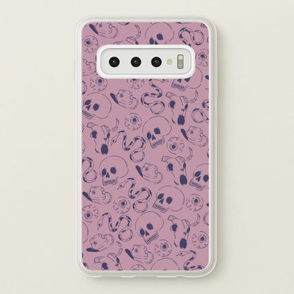 Purple Snakes And Skulls - Western   - Western Phone Case for Galaxy S10