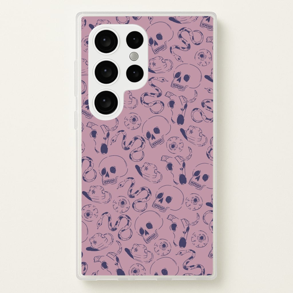 Purple Snakes And Skulls - Western   - Western Phone Case for Galaxy S24 Ultra