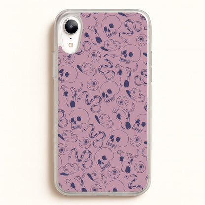 Purple Snakes And Skulls - Western   - Western Phone Case for iPhone XR