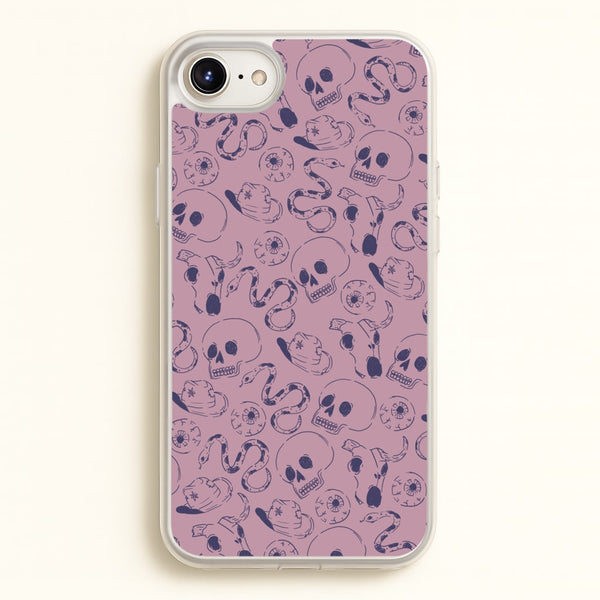 Purple Snakes And Skulls - Western   - Western Phone Case for iPhone 6 / 7 / 8 / SE