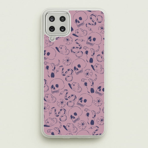 Purple Snakes And Skulls - Western   - Western Phone Case for Galaxy A12