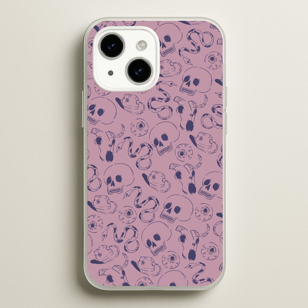 Purple Snakes And Skulls - Western   - Western Phone Case for iPhone 15 Plus