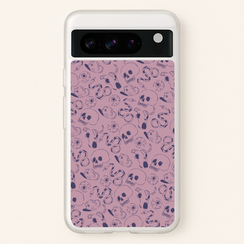 Purple Snakes And Skulls - Western   - Western Phone Case for Google Pixel 8 Pro