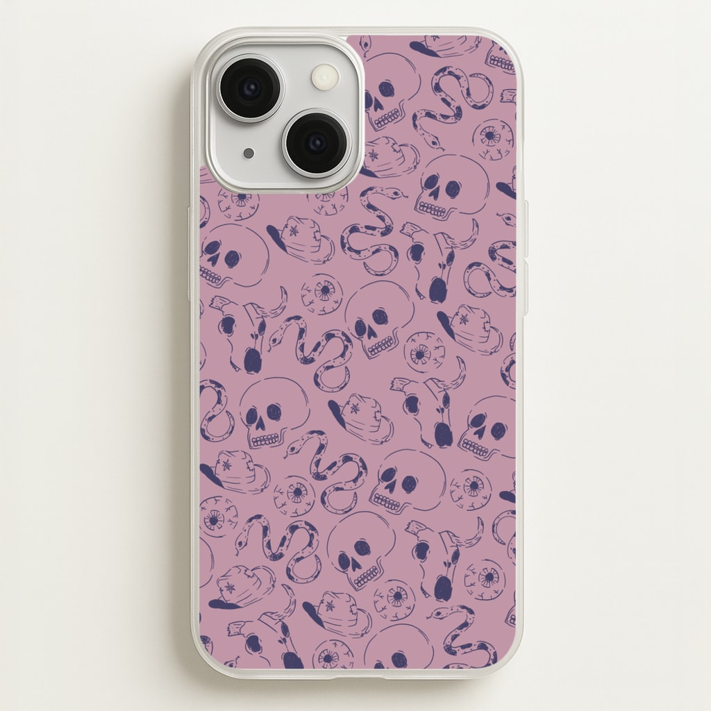 Purple Snakes And Skulls - Western   - Western Phone Case for iPhone 13 Mini