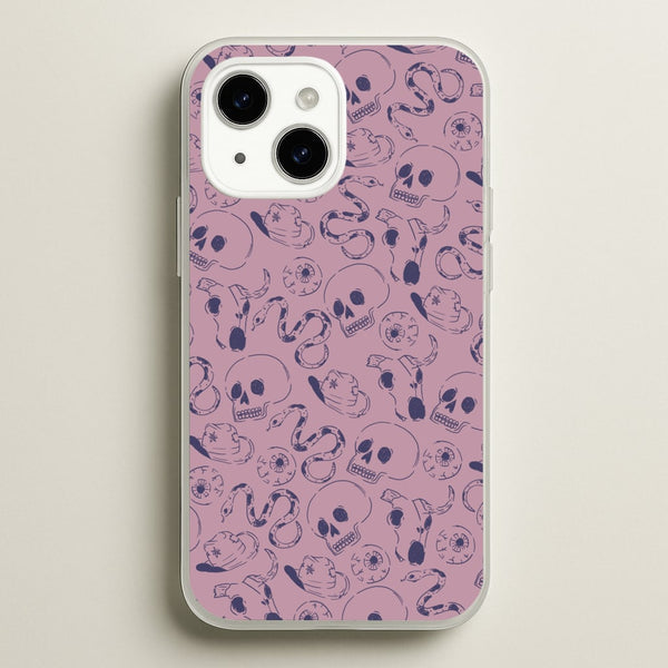 Purple Snakes And Skulls - Western   - Western Phone Case for iPhone 15