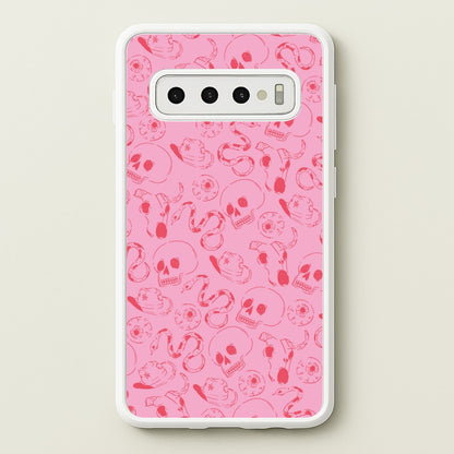Pink Snakes And Skulls - Western   - Western Phone Case for Galaxy S10 Plus
