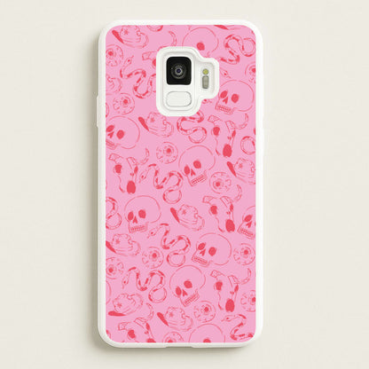 Pink Snakes And Skulls - Western   - Western Phone Case for Galaxy S9