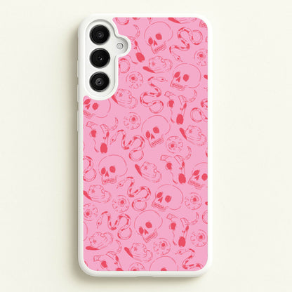 Pink Snakes And Skulls - Western   - Western Phone Case for Galaxy A36