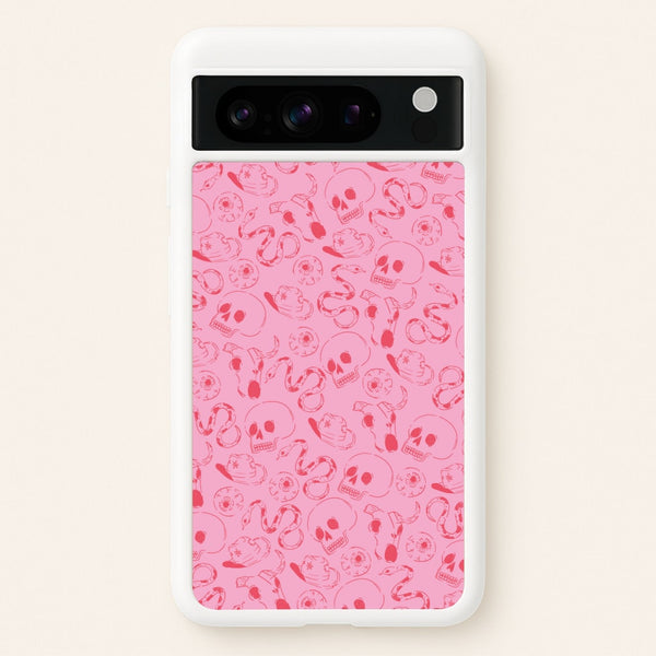 Pink Snakes And Skulls - Western   - Western Phone Case for Google Pixel 8 Pro