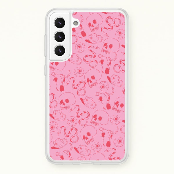 Pink Snakes And Skulls - Western   - Western Phone Case for Galaxy S22 Plus