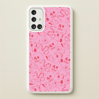 Pink Snakes And Skulls - Western   - Western Phone Case for Galaxy A71