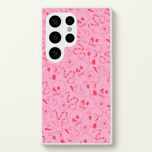 Pink Snakes And Skulls - Western   - Western Phone Case for Galaxy S24 Ultra