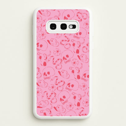 Pink Snakes And Skulls - Western   - Western Phone Case for Galaxy S10e