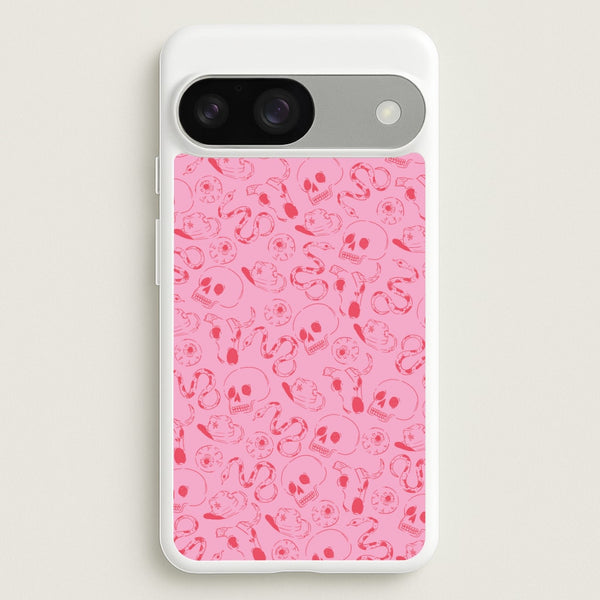 Pink Snakes And Skulls - Western   - Western Phone Case for Google Pixel 9 / 9 Pro