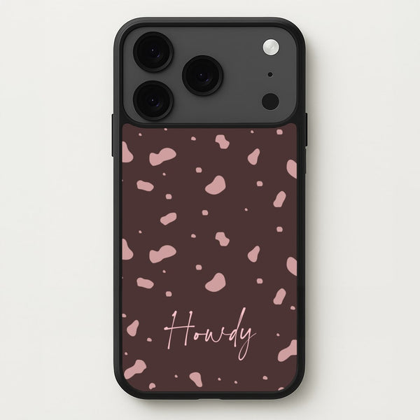 Cow Print Howdy Phone Case for iPhone 17 Pro Max