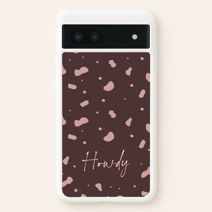 Cow Print Howdy  - Western Phone Case for Google Pixel 7a