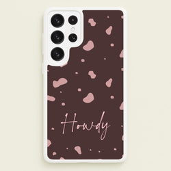 Cow Print Howdy  - Western Phone Case for Galaxy S23 Ultra