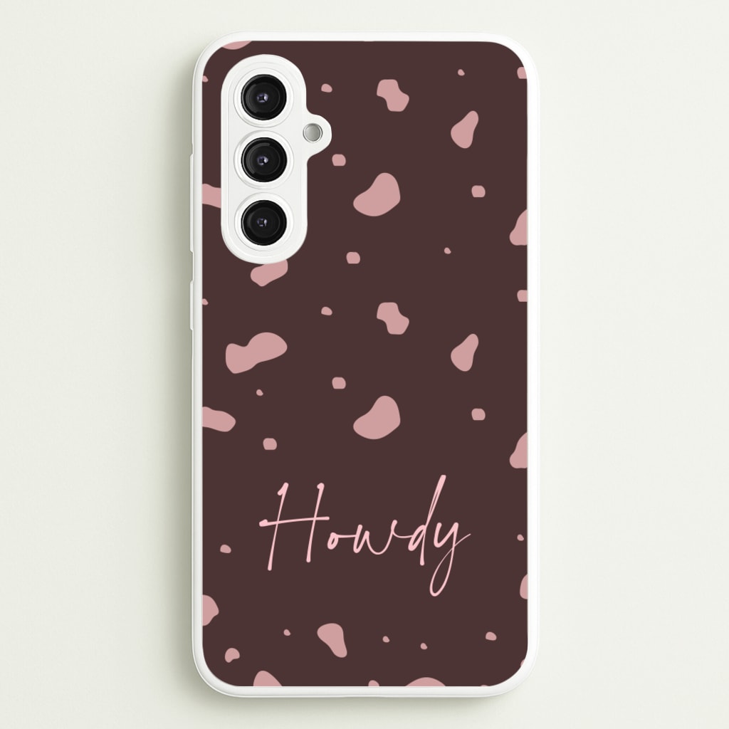 Cow Print Howdy  - Western Phone Case for Galaxy S23FE