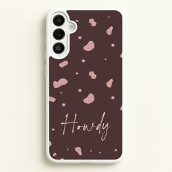 Cow Print Howdy  - Western Phone Case for Galaxy A34