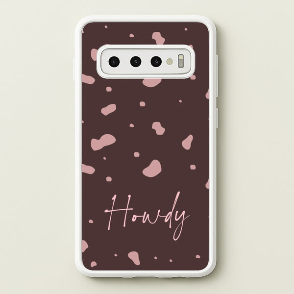 Cow Print Howdy  - Western Phone Case for Galaxy S10 Plus