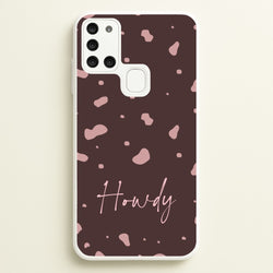 Cow Print Howdy  - Western Phone Case for Galaxy A21s