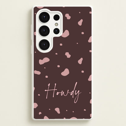 Cow Print Howdy  - Western Phone Case for Galaxy S25 Ultra