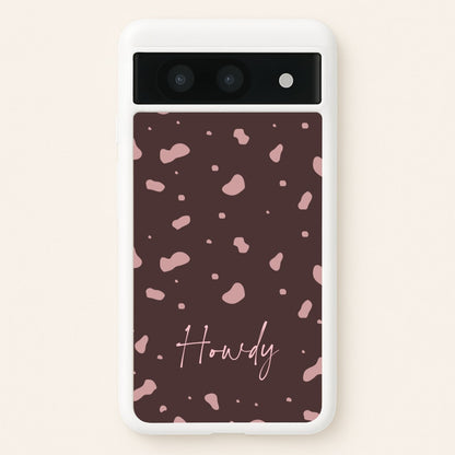 Cow Print Howdy  - Western Phone Case for Google Pixel 8a
