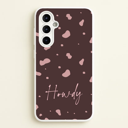 Cow Print Howdy  - Western Phone Case for Galaxy A54