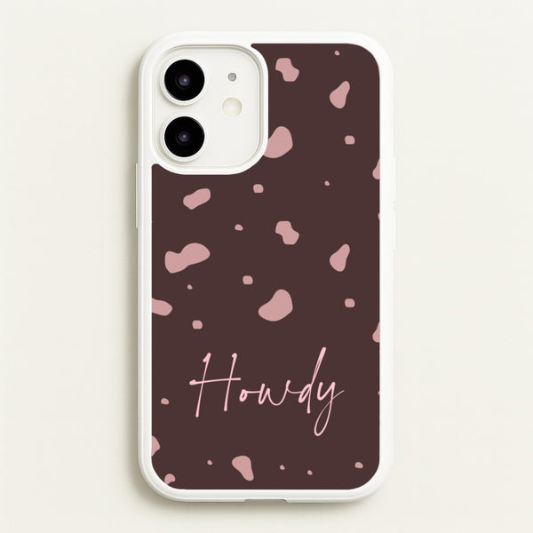 Cow Print Howdy  - Western Phone Case for iPhone 12 / 12 Pro