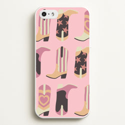 Dusty Pink Cowboy Boots Pattern  - Western Phone Case for iPhone 5 / 5s / SE 2016