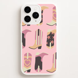 Dusty Pink Cowboy Boots Pattern  - Western Phone Case for iPhone 11 Pro Max