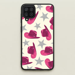 Pink Cowboy Hats And Stars Pattern  - Western Phone Case for Galaxy A12