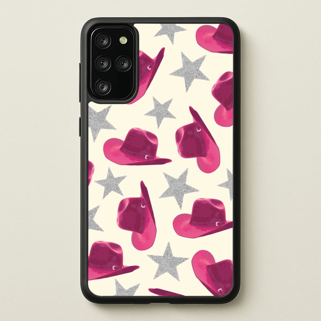 Pink Cowboy Hats And Stars Pattern  - Western Phone Case for Galaxy S20 Plus