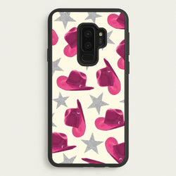Pink Cowboy Hats And Stars Pattern  - Western Phone Case for Galaxy S9 Plus