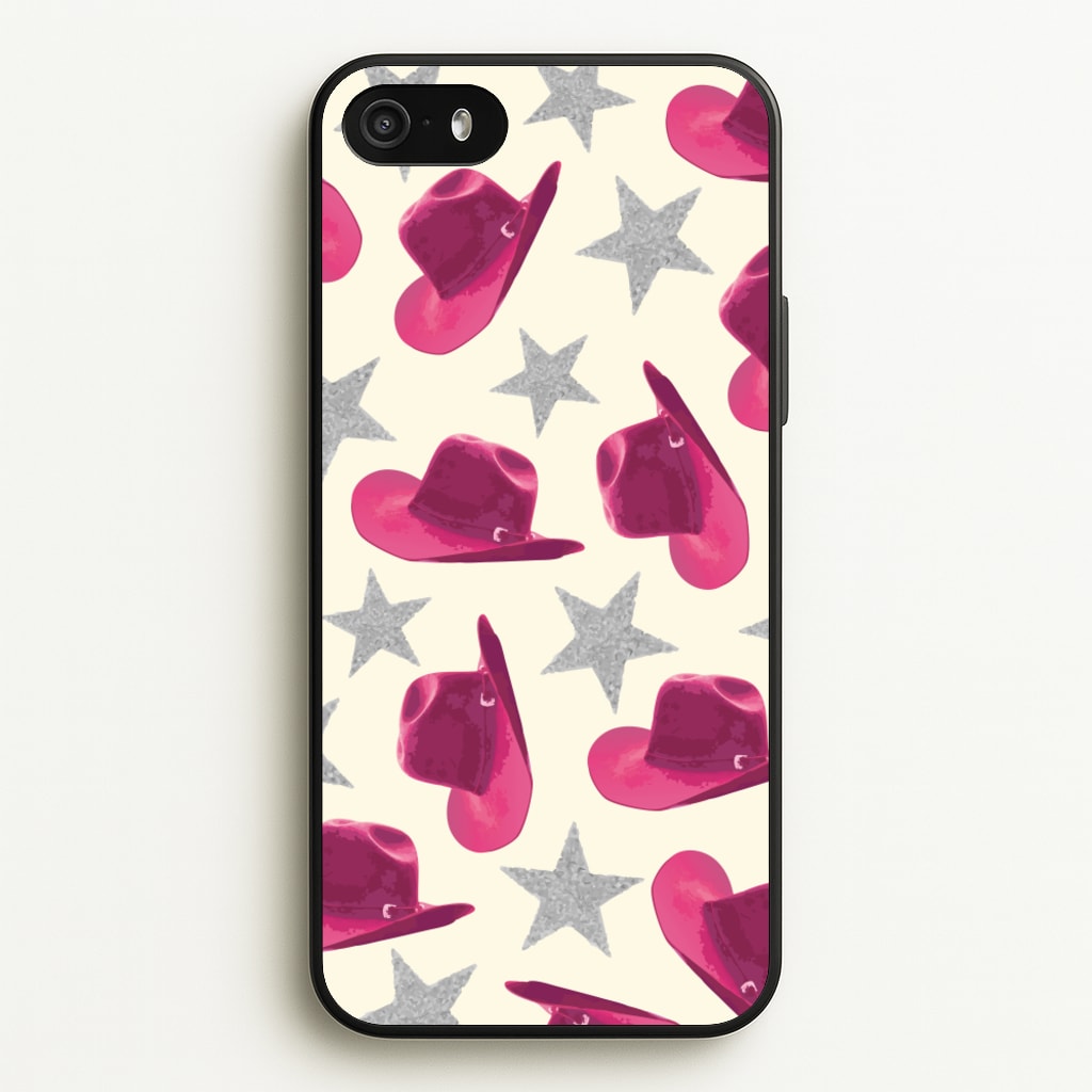 Pink Cowboy Hats And Stars Pattern  - Western Phone Case for iPhone 5 / 5s / SE 2016
